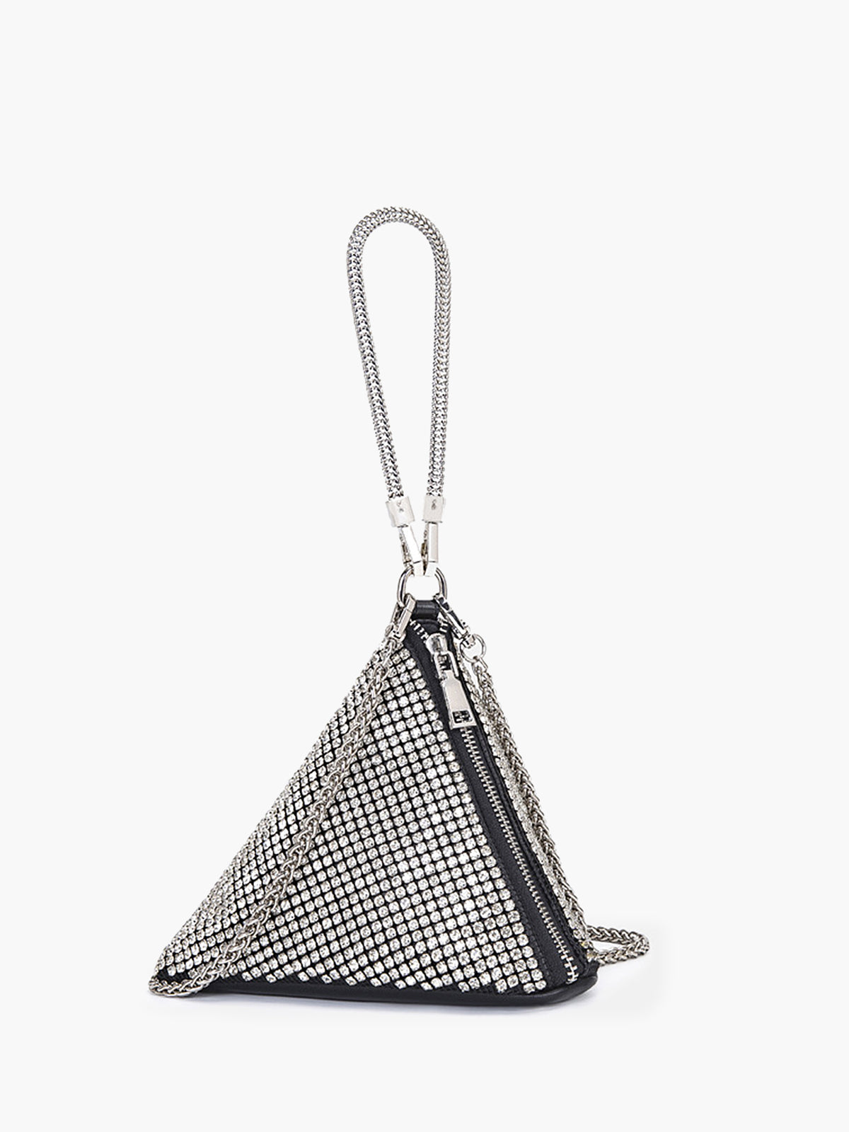Mini Sac Triangle Orné de Strass