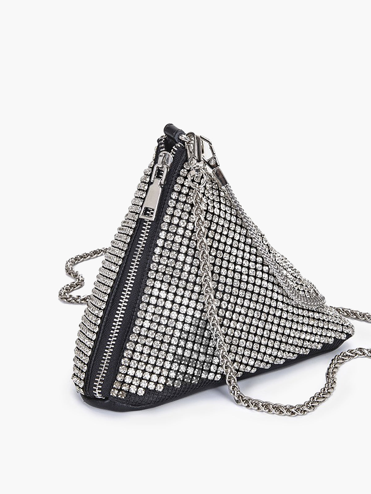 Mini Sac Triangle Orné de Strass