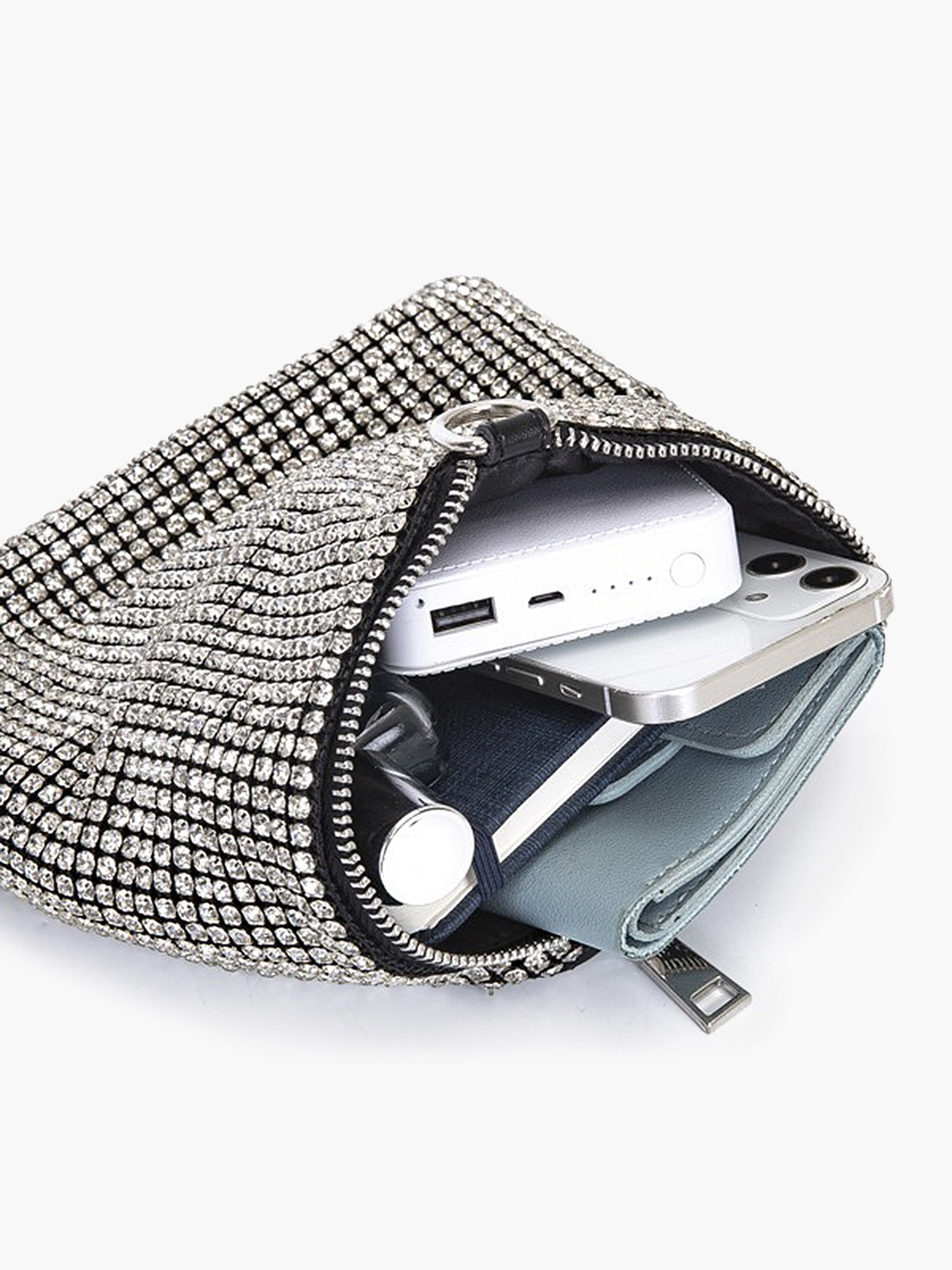 Mini Sac Triangle Orné de Strass