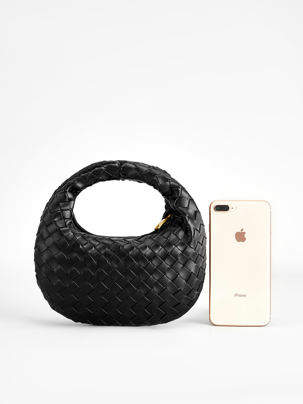 Petit sac à main zippé en tissu arrondi