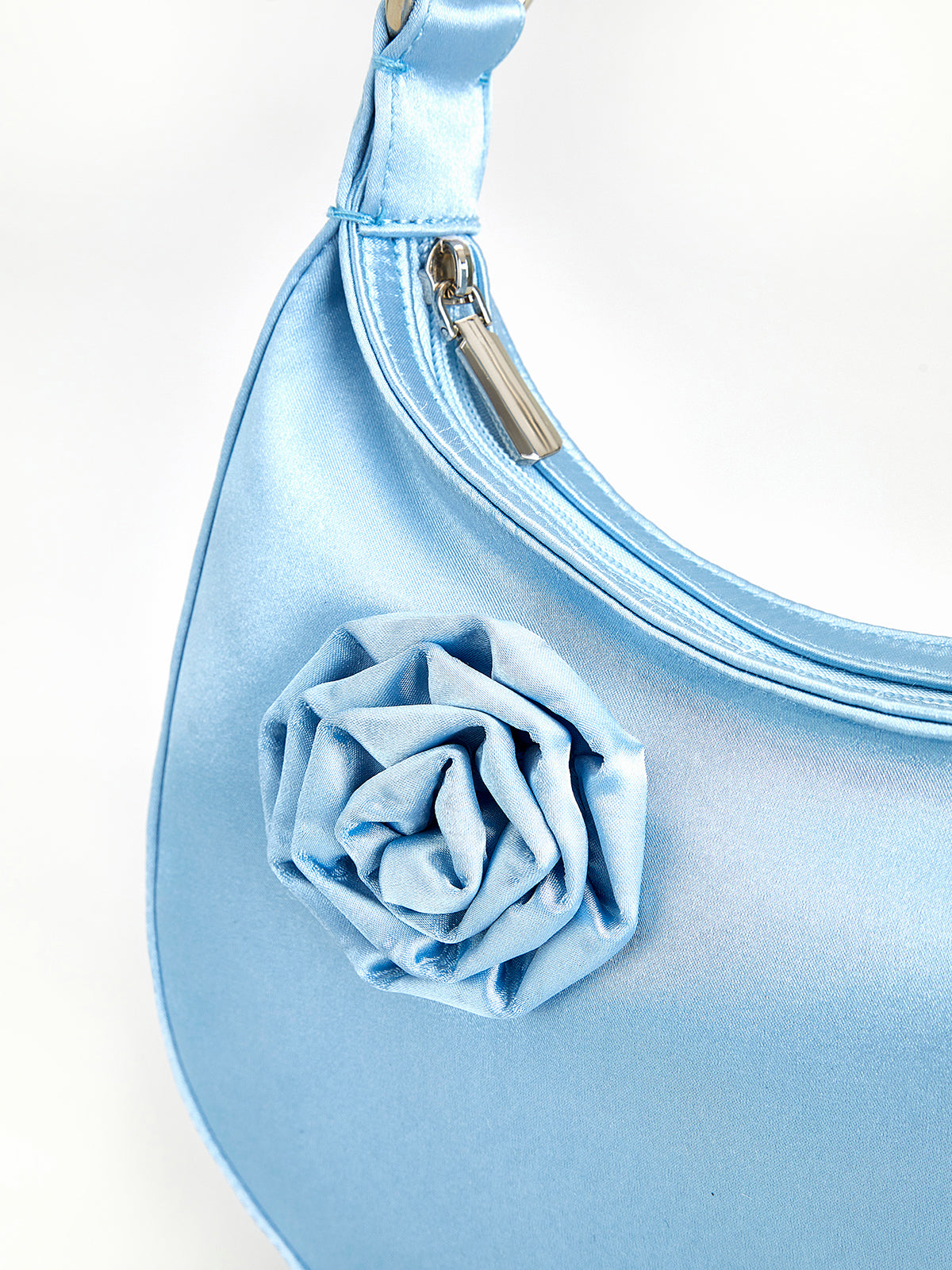 Sac à croissants 3D à fermeture éclair et motif floral