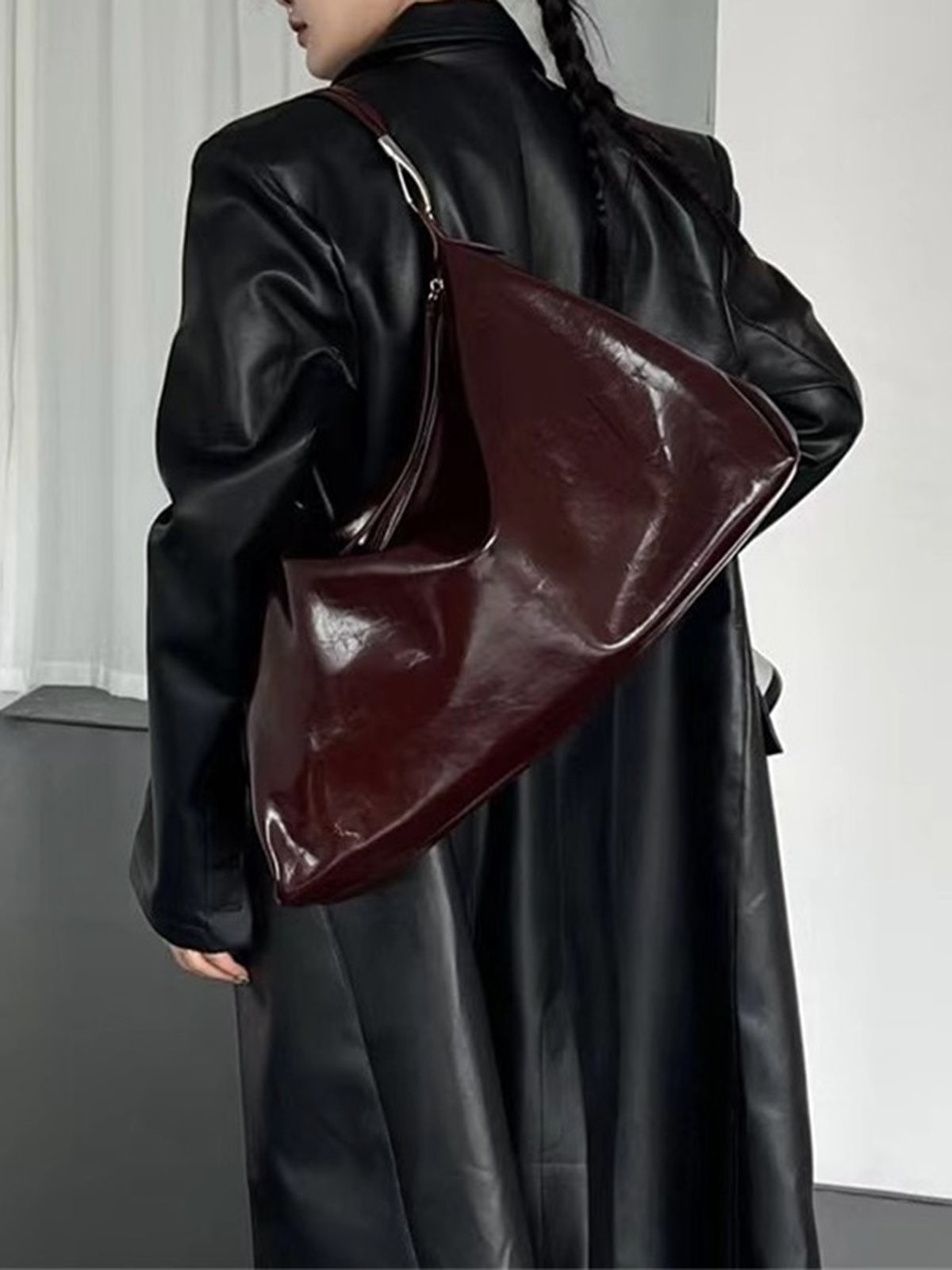 Sac Hobo Souple avec Fermeture Éclair