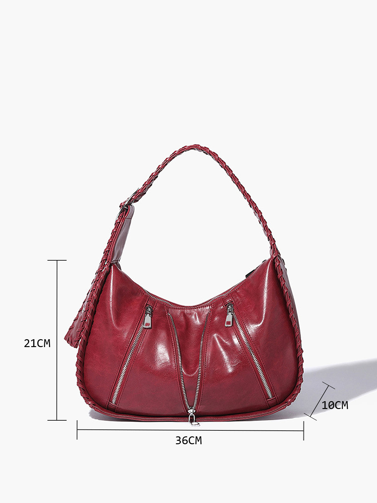 Sac à bandoulière avec zip décoratif et boucle flexible