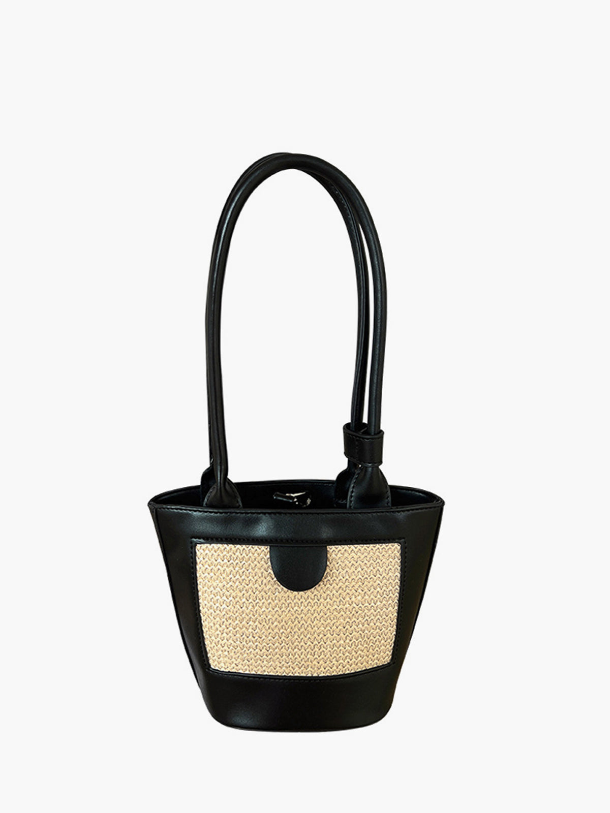Sac fourre-tout en tissu bicolore à panneaux tissés