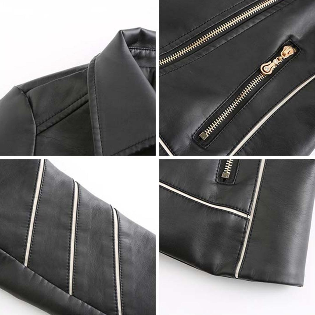 HANNIE - Élégante Veste d'Été en Cuir