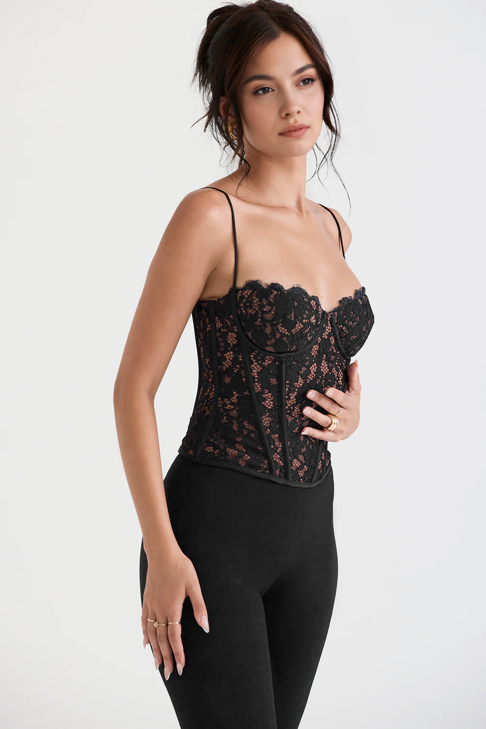 Corset en dentelle noire Samantha