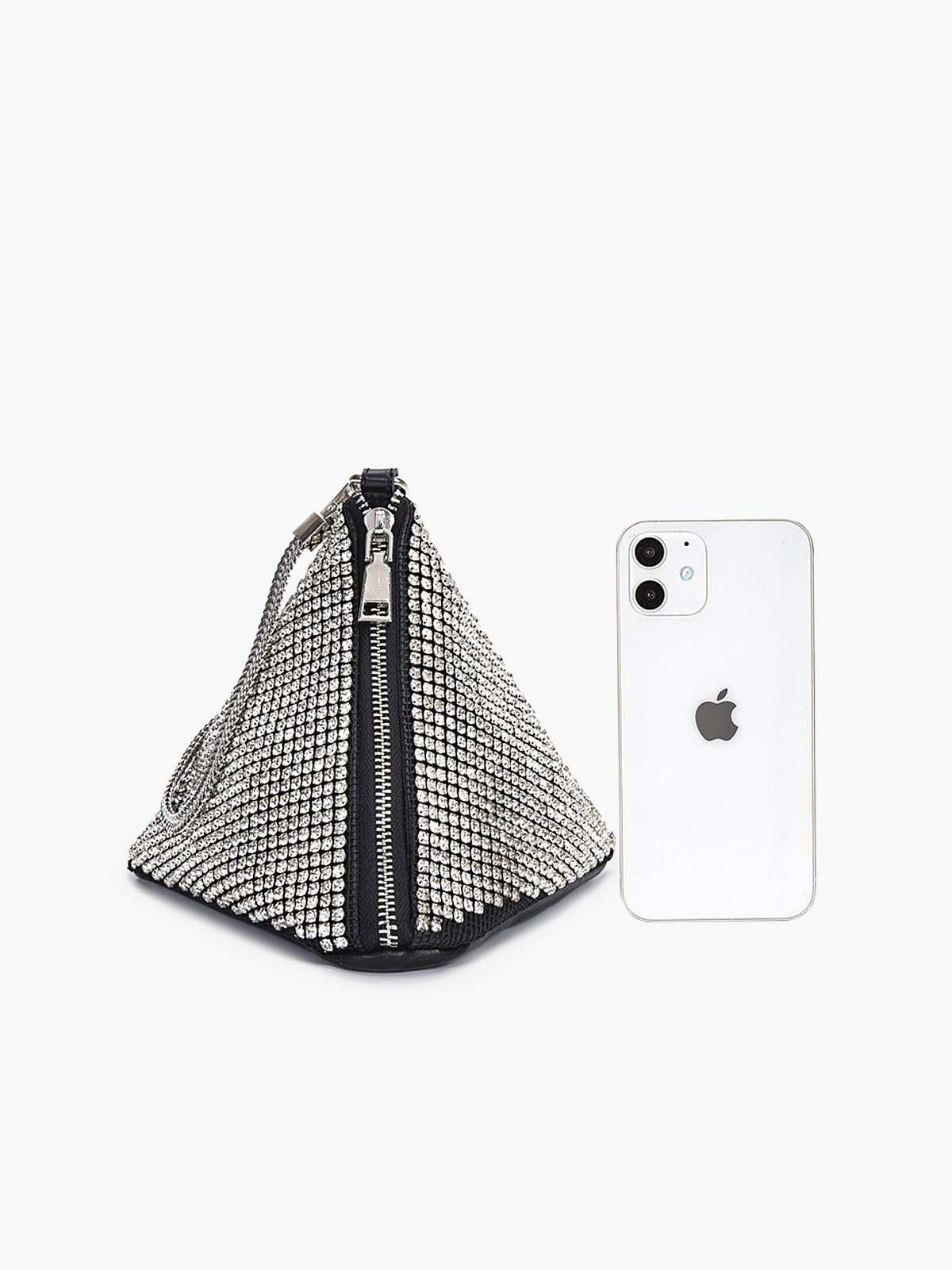 Mini Sac Triangle Orné de Strass
