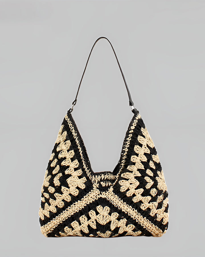 Sac à bandoulière vintage en macramé au crochet