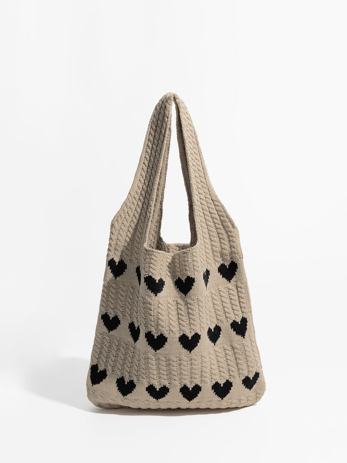 Sac à bandoulière en tricot avec motif en cœur