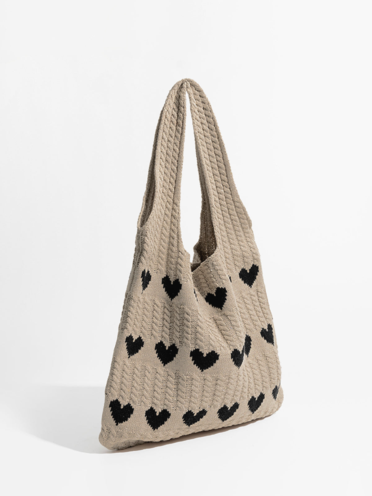 Sac à bandoulière en tricot avec motif en cœur