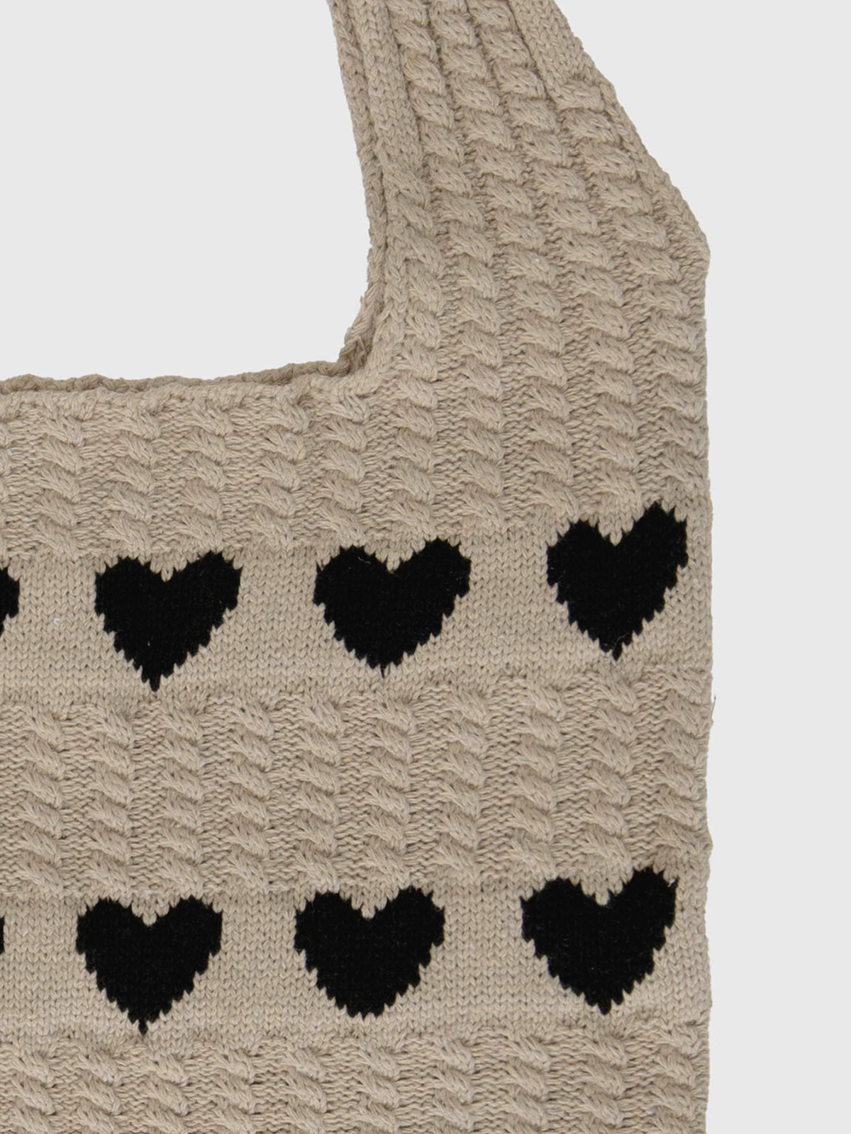 Sac à bandoulière en tricot avec motif en cœur