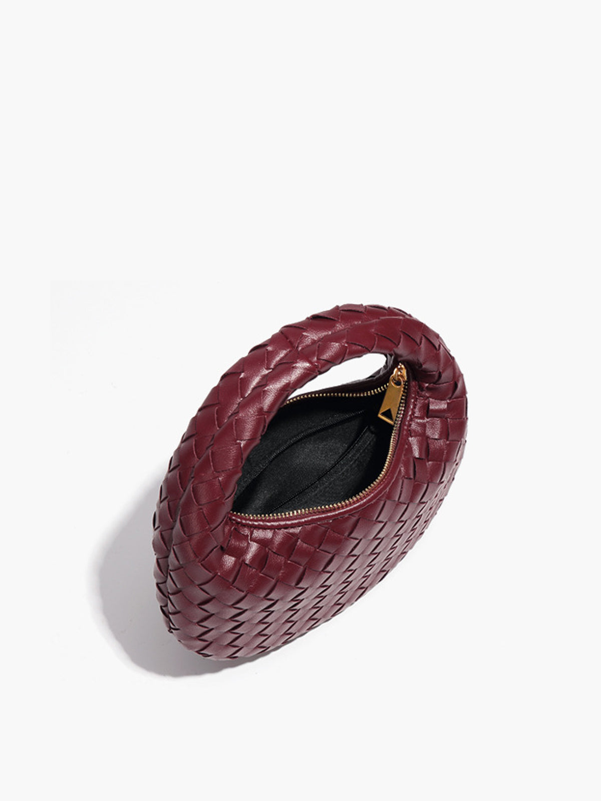 Petit sac à main zippé en tissu arrondi