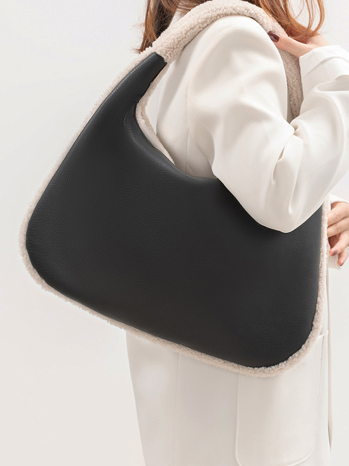 Sac polaire bicolore avec fermeture éclair