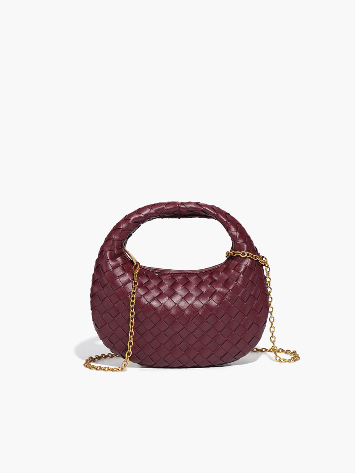 Petit sac à main zippé en tissu arrondi