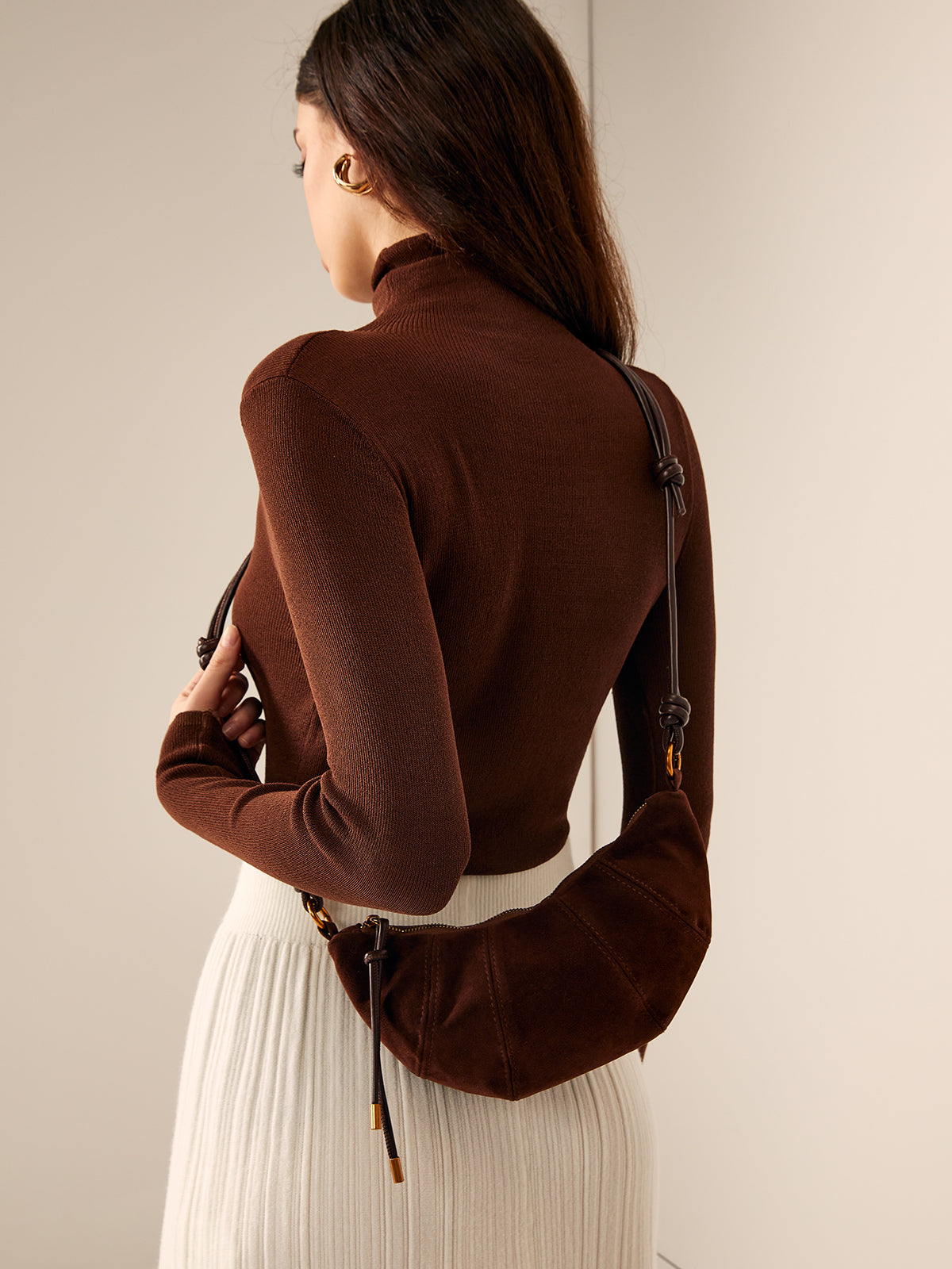 Mini Sac Bandoulière Croissant Épuré