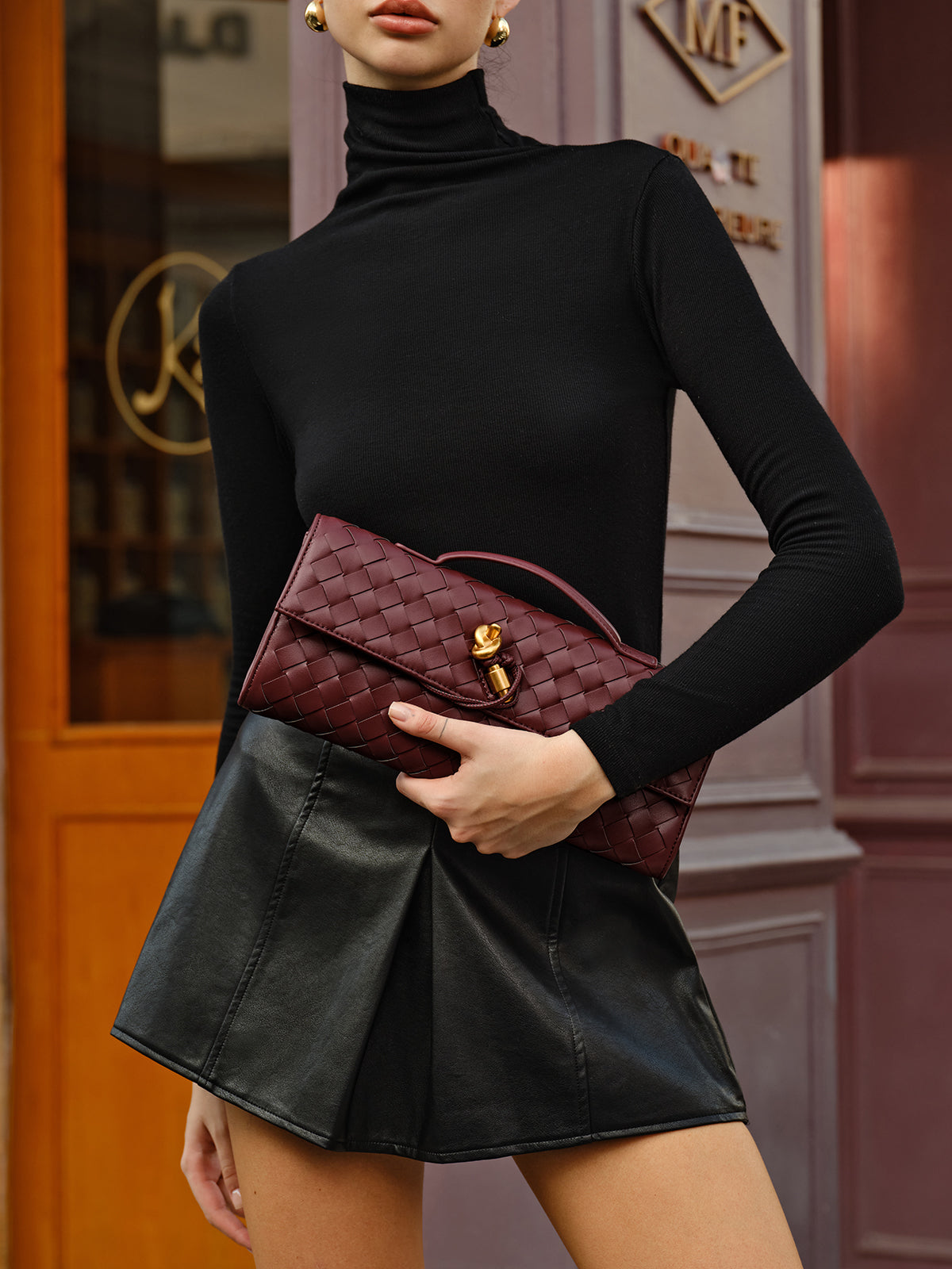 Sac bandoulière en toile avec rabat réversible