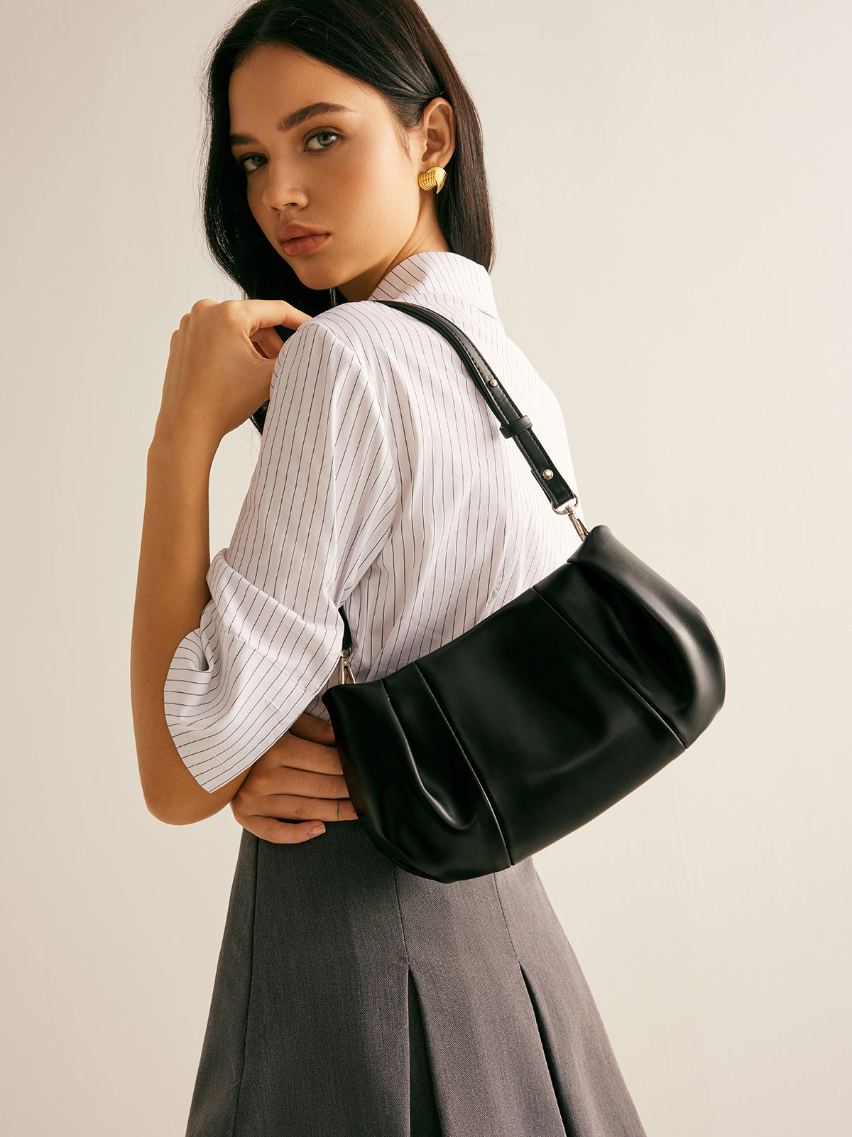Sac à bandoulière en nuage plissé
