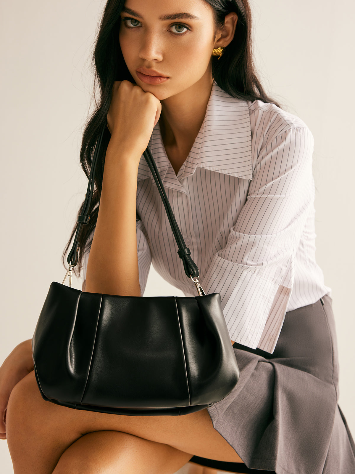 Sac à bandoulière en nuage plissé
