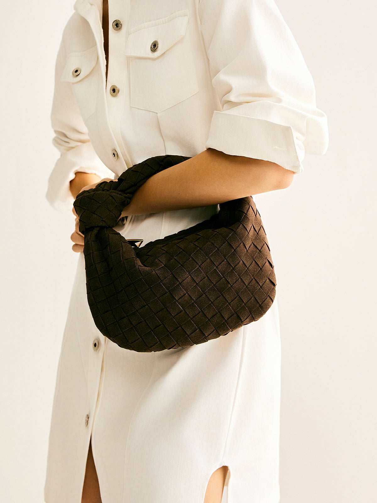 Sac tissé arrondi avec nœud
