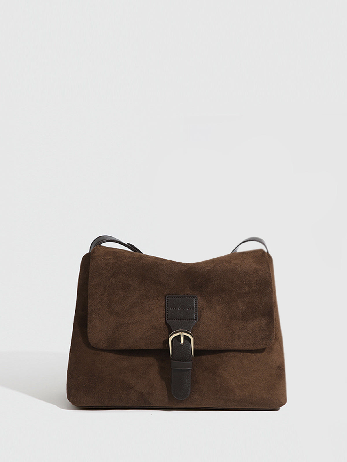 Vintage Shoulder Bag with Buckle
