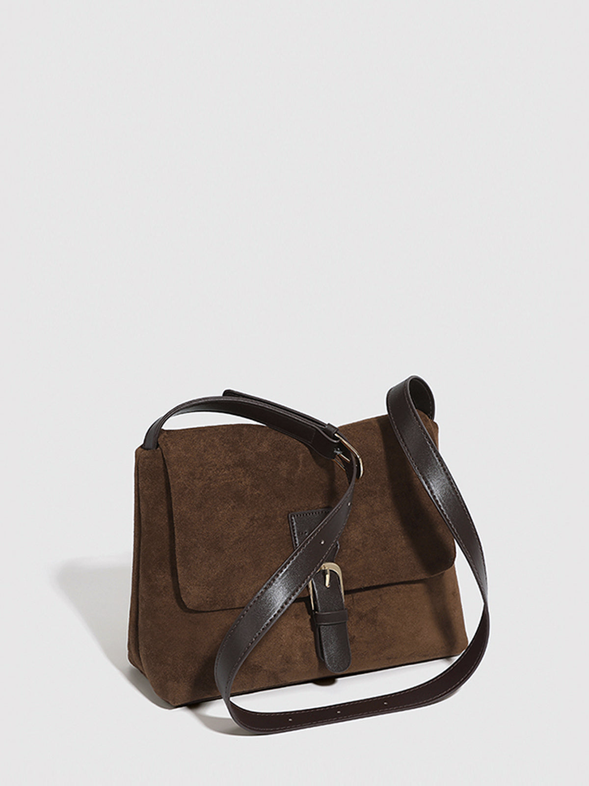 Vintage Shoulder Bag with Buckle
