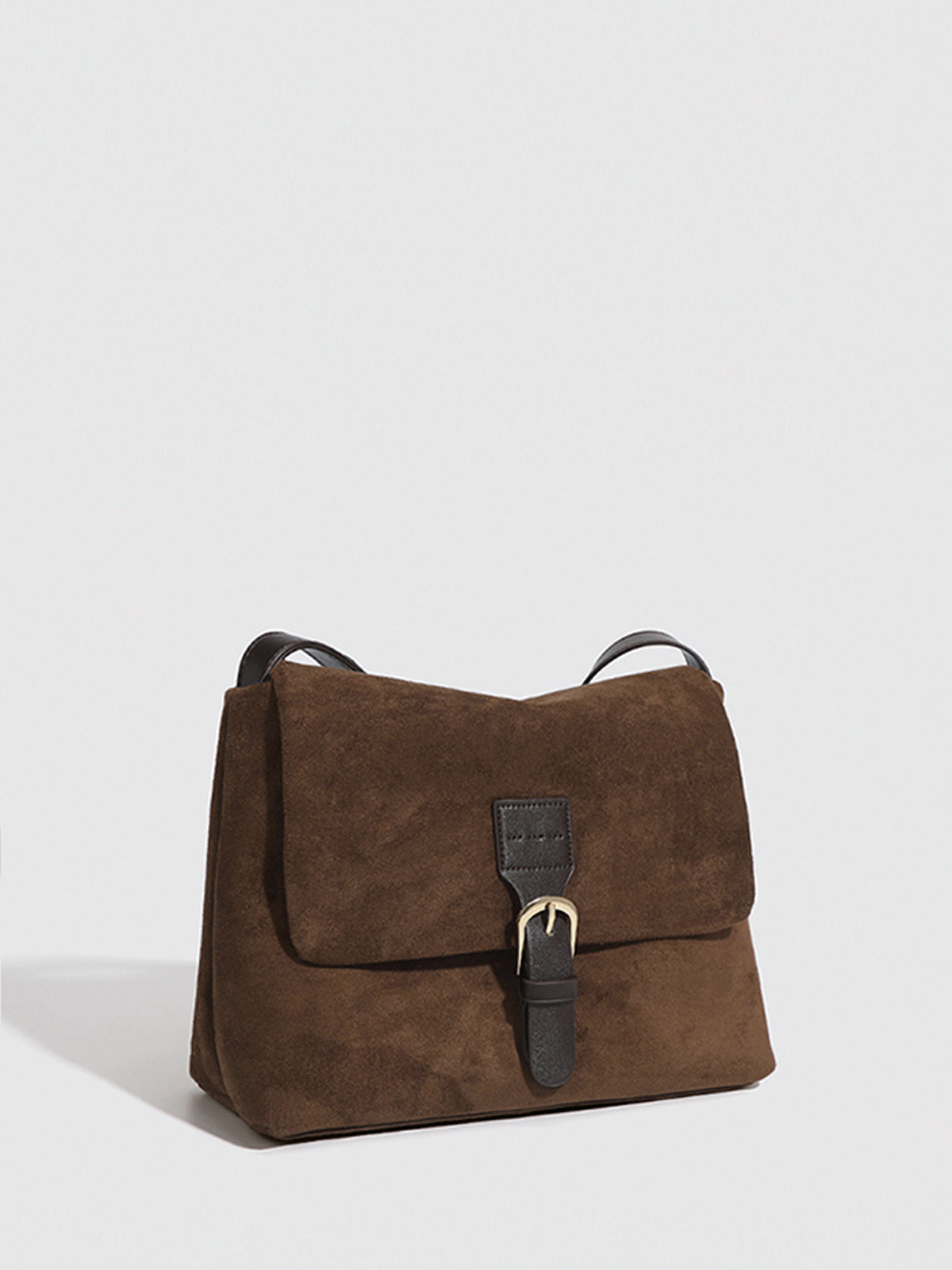 Vintage Shoulder Bag with Buckle