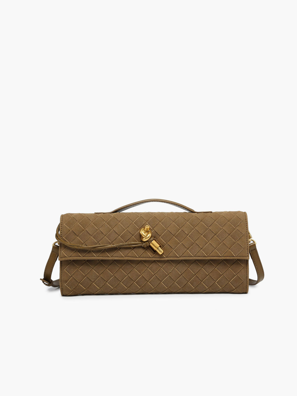 Suede Clutch with Flap