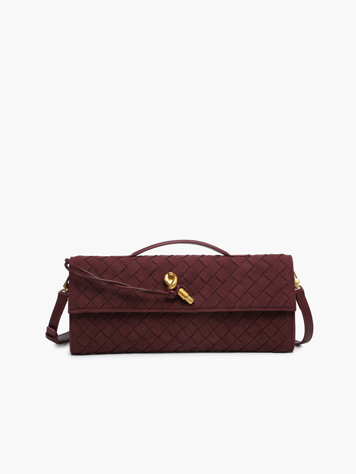 Suede Clutch with Flap