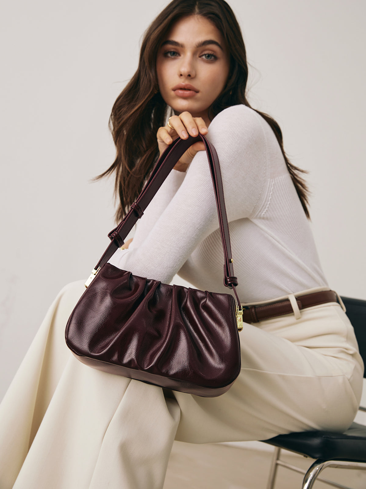 Sac à épaule rétro plissé