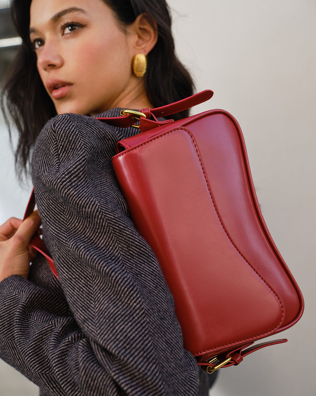 Adjustable Crossbody Bag with Flap