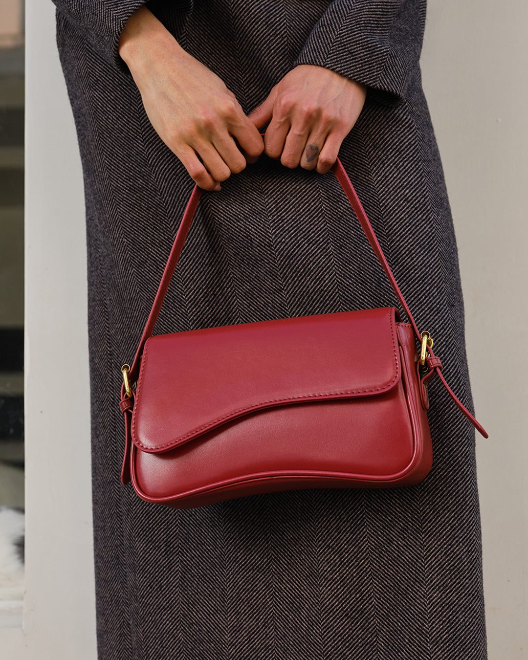 Adjustable Crossbody Bag with Flap