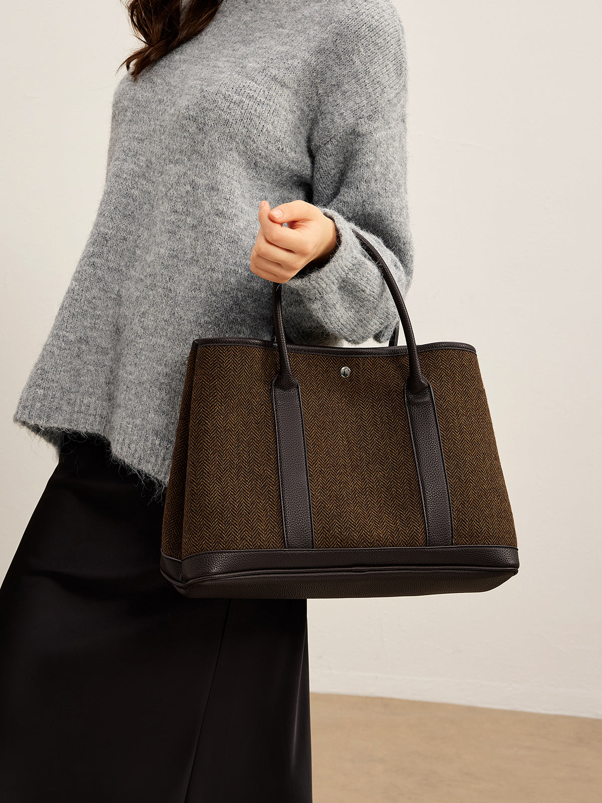 Sac fourre-tout Chevron avec fermeture à bouton