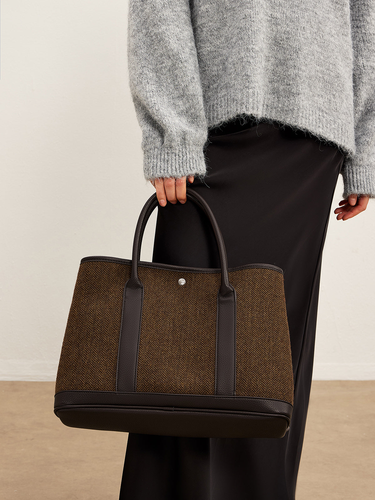 Sac fourre-tout Chevron avec fermeture à bouton