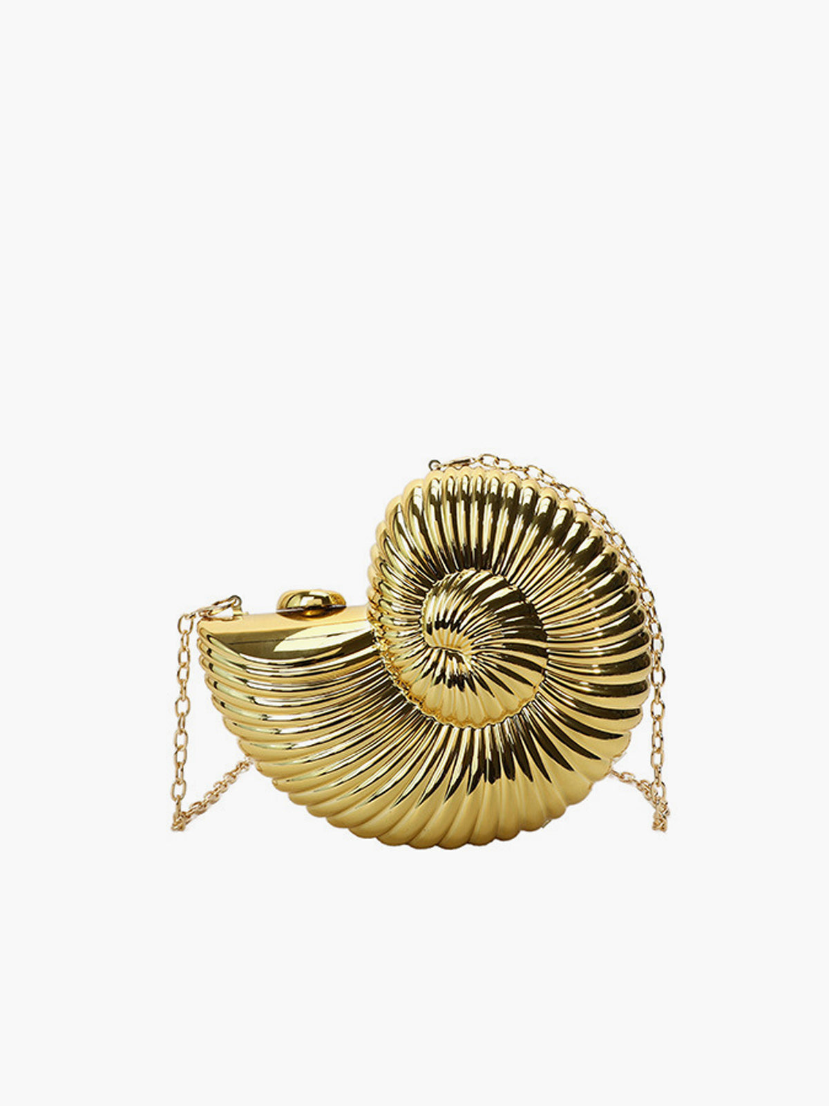 Sac coquillage doré en spirale