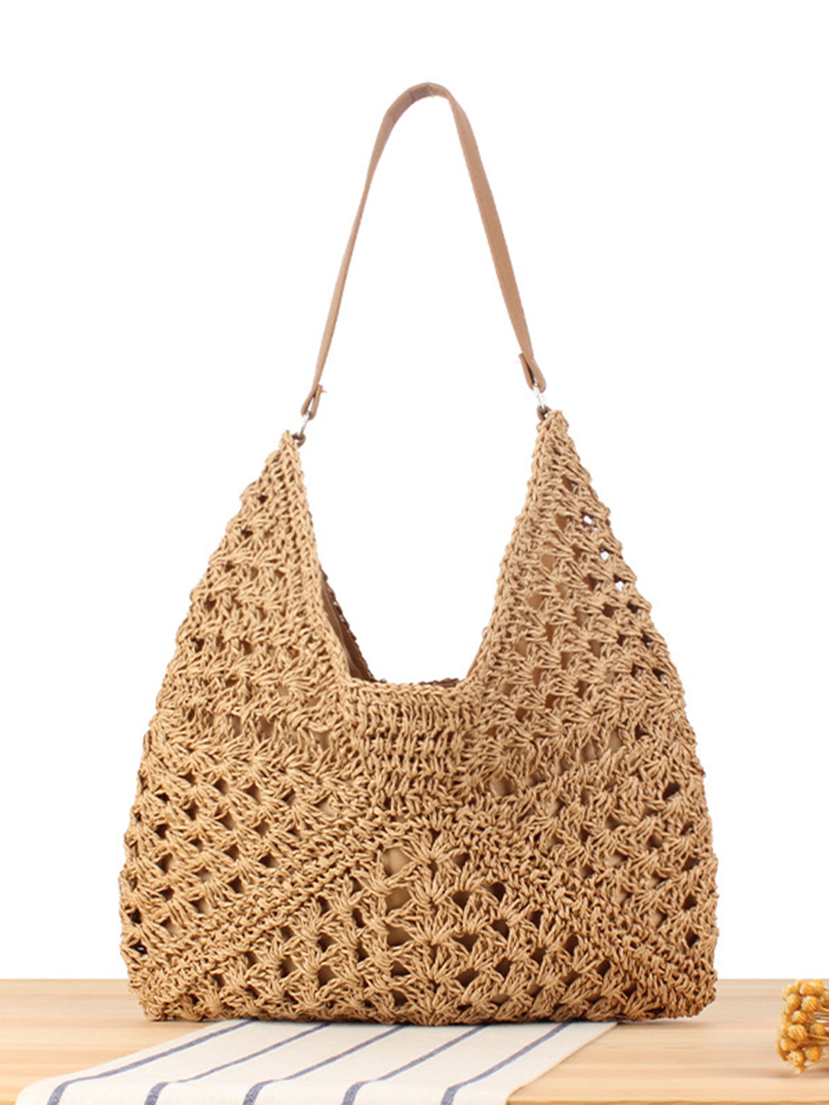 Sac à bandoulière vintage en macramé au crochet