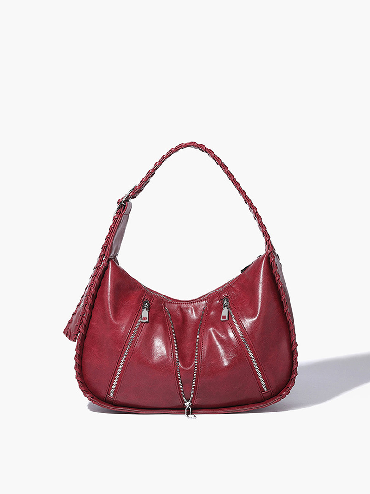 Sac à bandoulière avec zip décoratif et boucle flexible
