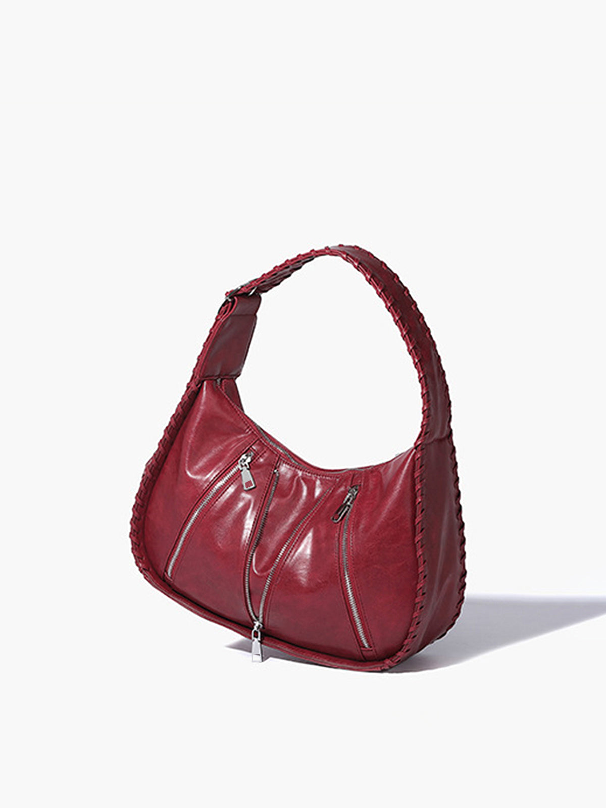Sac à bandoulière avec zip décoratif et boucle flexible