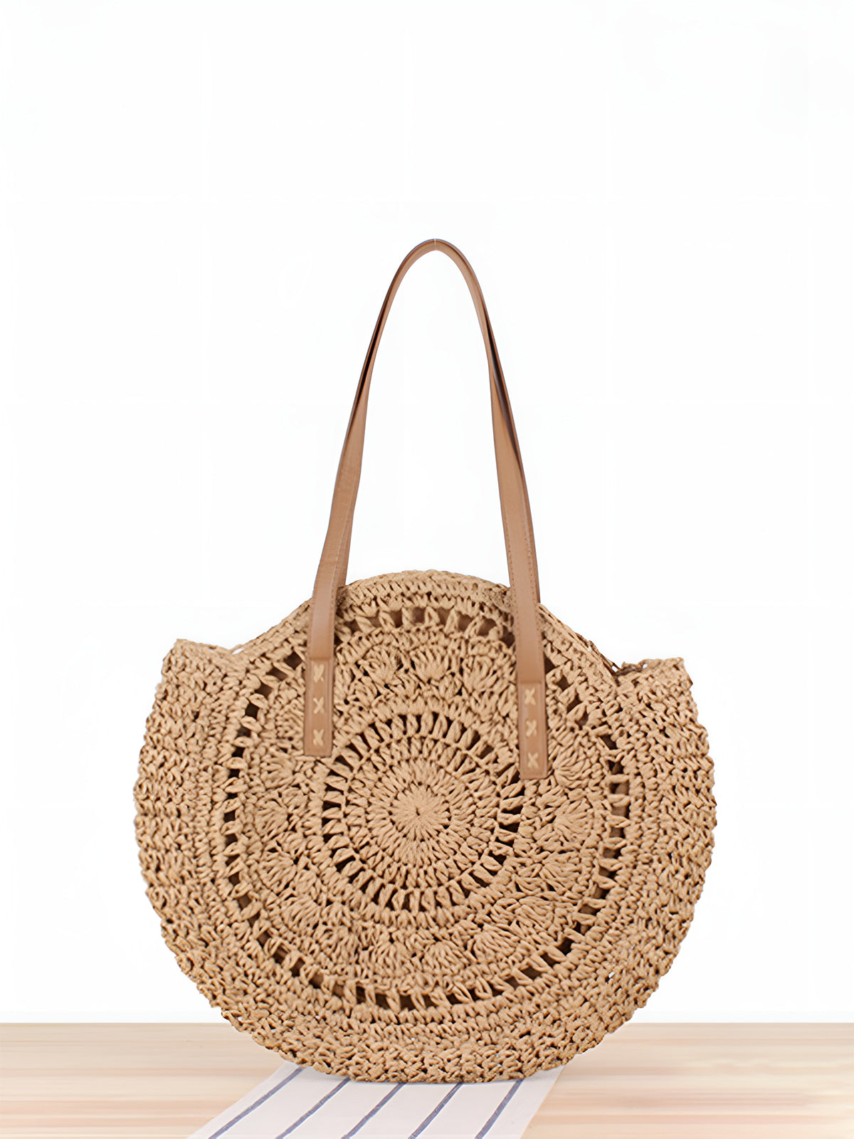 Panier Ronde en Paille au Crochet