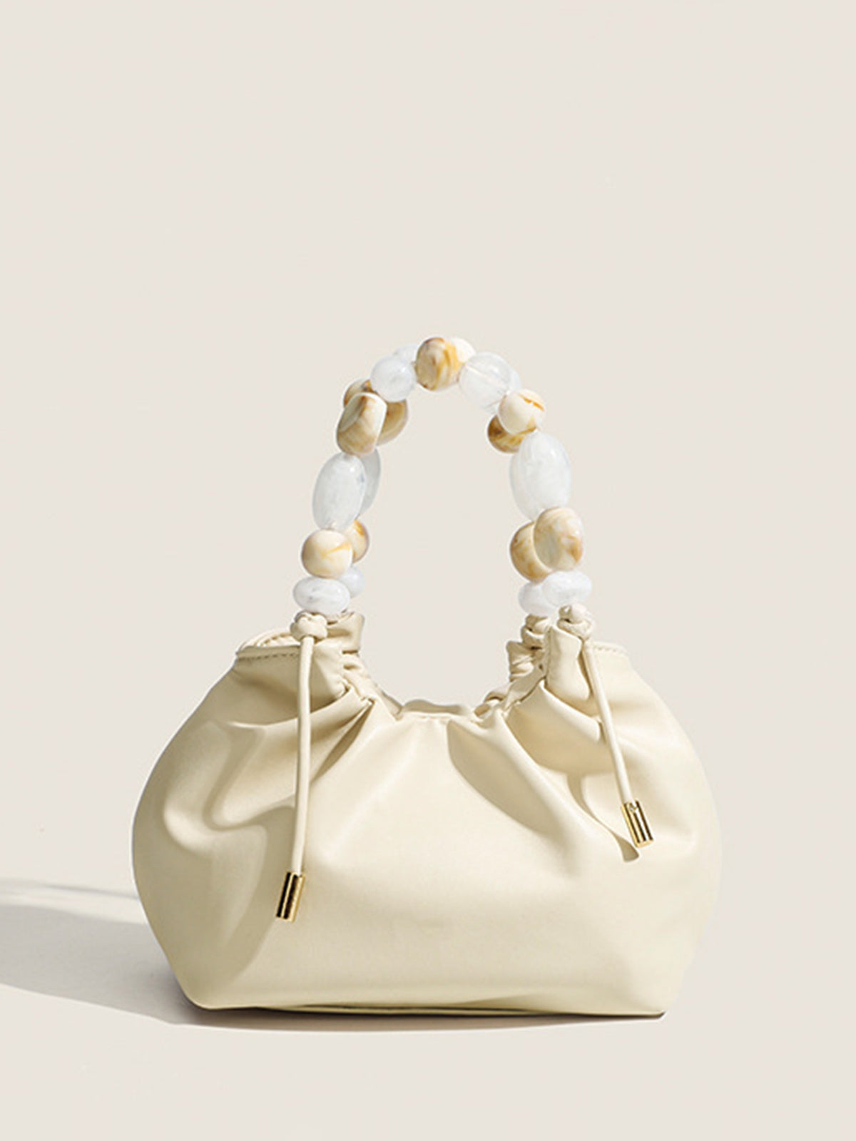Sac hobo en perles pastel avec poignée