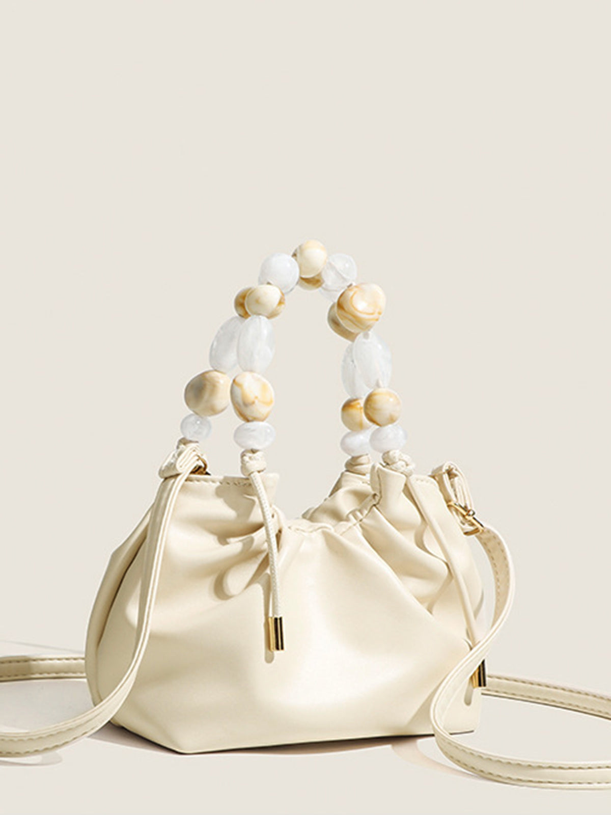 Sac hobo en perles pastel avec poignée