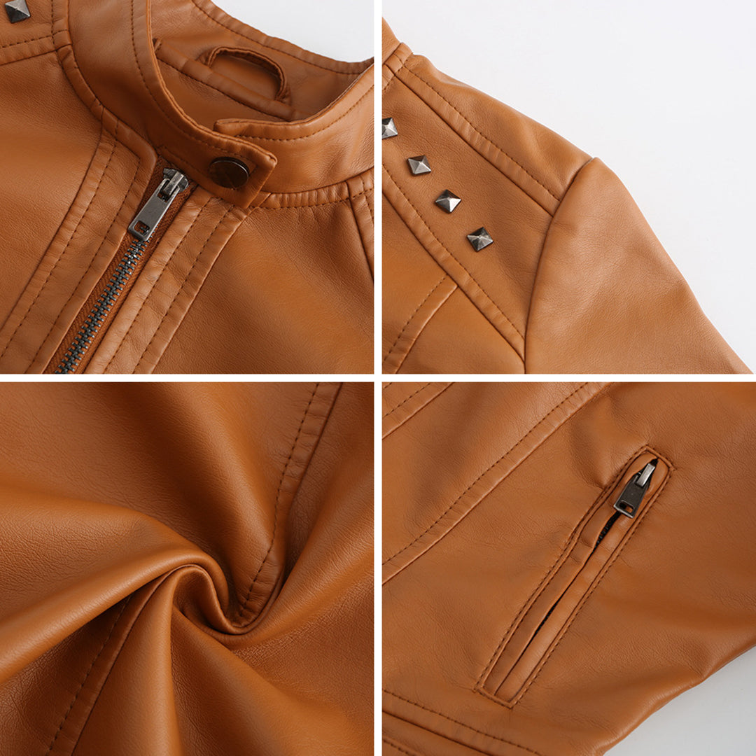 NAJLA - Élégante Veste d'Été en Cuir