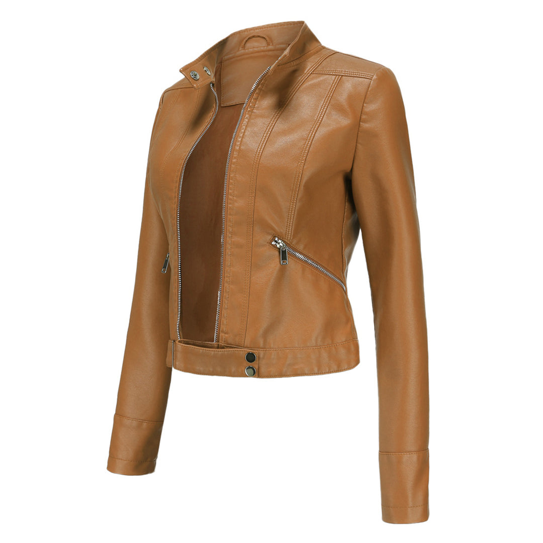 OXANA - Veste en cuir courte pour femmes, collection printemps/été