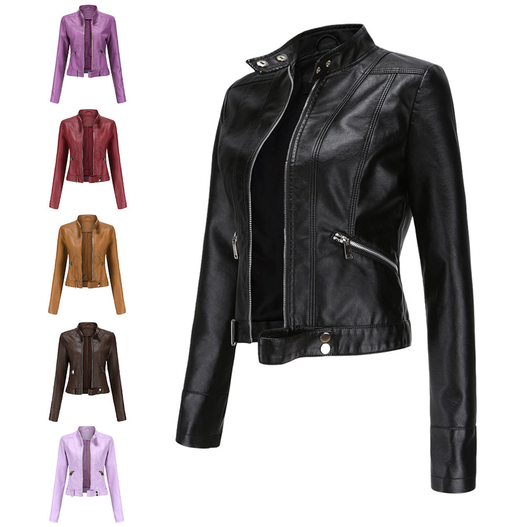 OXANA - Veste en cuir courte pour femmes, collection printemps/été
