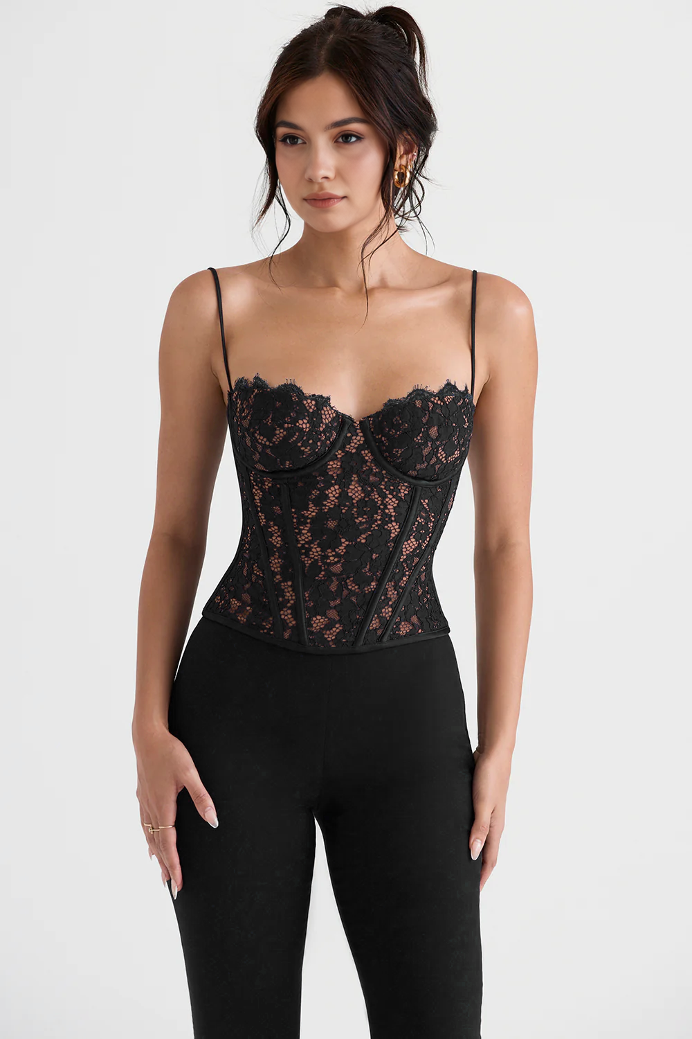 Corset en dentelle noire Samantha